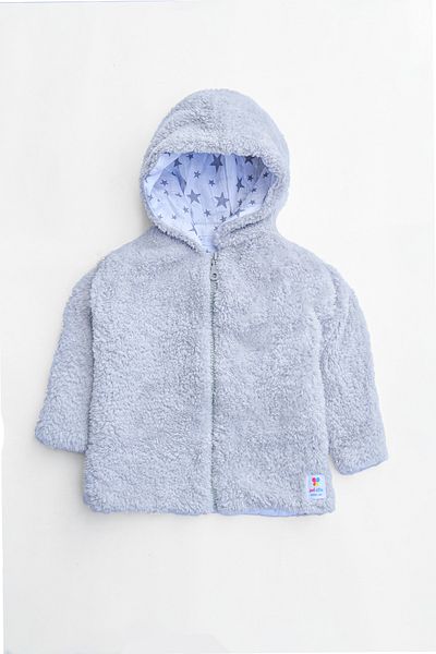 bshood X Silk Atlas Baby Boy Girl Jacket Gray Plush Jacket