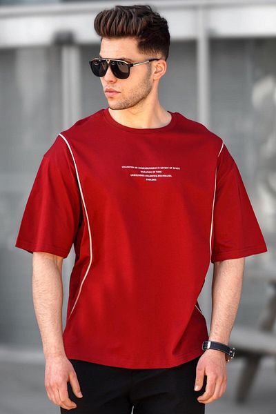 Madmext Ανδρικό μπλουζάκι Claret Red Oversize 5234