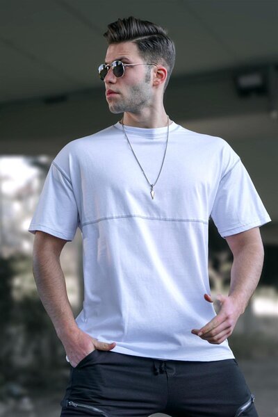 Madmext Bílé pánské tričko 5360