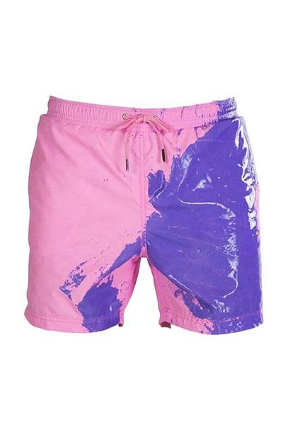 Generic Men's Swimming Shorts Change Color When Exposed To Water, Large Size, Quick-drying For Beach Sports