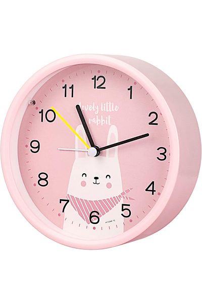 Augshy Children's Alarm Clock, Plastic, Pink, 12 X 12 X 4 Cm