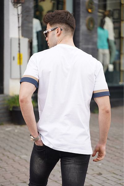 Madmext Tricou alb pentru bărbați 5372