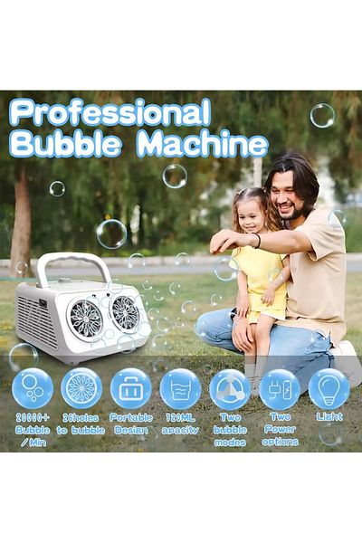 Choice WHITE Automatic Bubble Machine Upgrade Bubble Blower with 2 Fans, 20000+ Bubbles Per Minute Bubbles