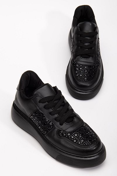 Hayalimdeki Ayakkabı Jessica Women's Black Skin Stone Sports Shoes
