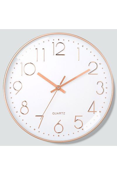 Choice Glod 8 Inch Quartz Wall Clock Simple Mute Clock Hole-free Cubic Digital Wall Home Decoration