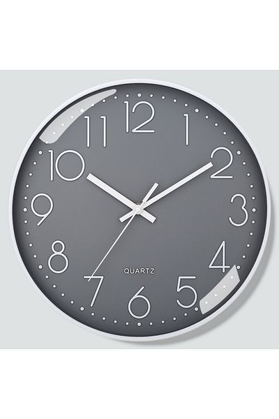 Choice Grey 8 Inch Quartz Wall Clock Simple Mute Clock Hole-free Cubic Digital Wall Home Decoration