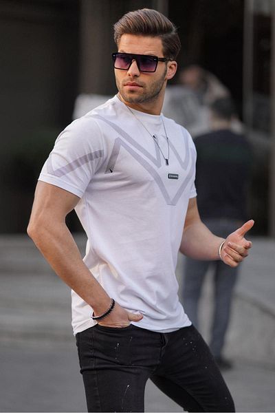 Madmext 5369 Modell Weißes T-Shirt