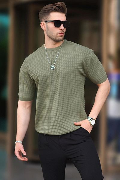 Madmext Khakifarbenes Herren-T-Shirt 5685