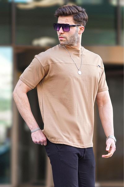 Madmext Ανδρικό T-Shirt Cappuccino Oversize 6196