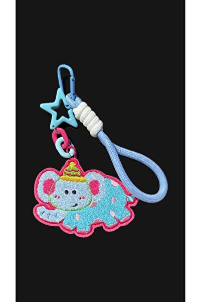 Omarder Deri Multicolored Elephant, Lacing, Star Accessory Bag Charm
