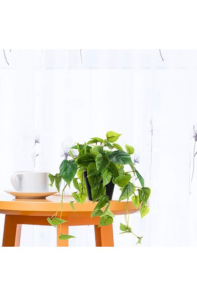 LuckyGreenery planta artificiala in ghiveci, plastic, verde/negru, 11,9 x 20 cm