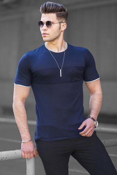 Madmext Ανδρικό μπλουζάκι Navy Blue 5089