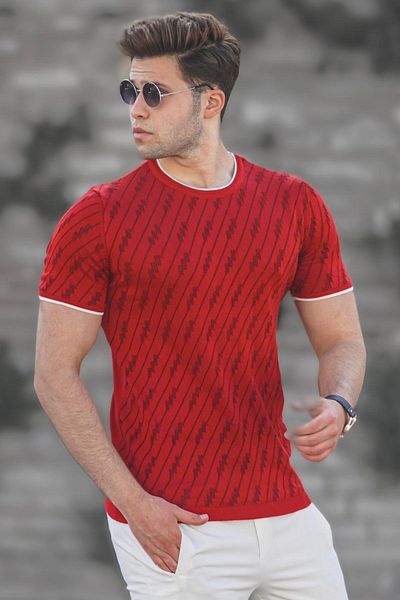 Madmext Rotes Oversize-T-Shirt für Herren 5119