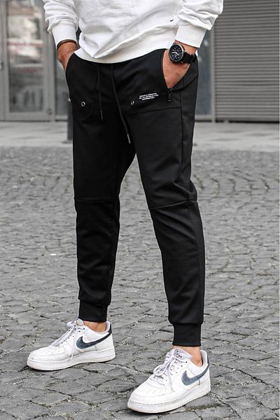 Madmext Black Pocket Detailed Jogger Kalhoty 5484