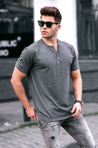 Madmext Anthracite Oversize T-shirt 5375