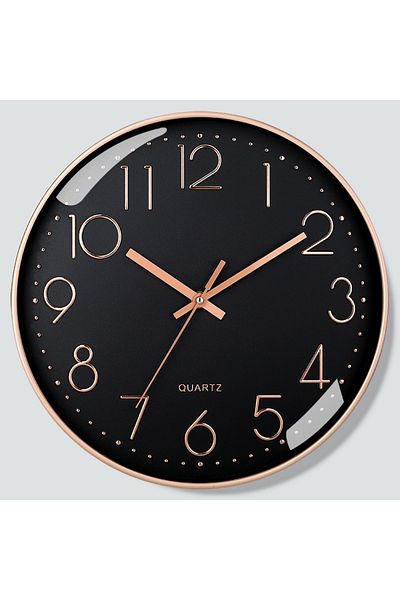 Choice Black 8 Inch Quartz Wall Clock Simple Mute Clock Hole-free Cubic Digital Wall Home Decoration