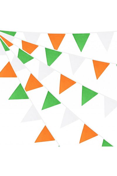 G2plus birthday party banner, textile, green/orange/white, 12 m