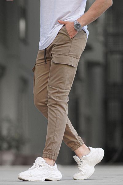 Madmext Ανδρικό παντελόνι Jogger σε καφέ Cargo Pocket 5463