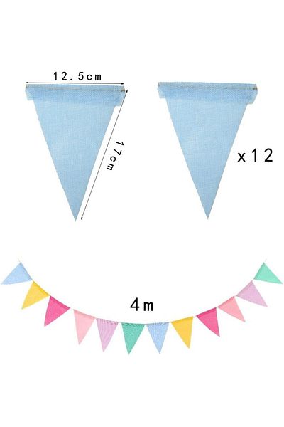 Hpmaison Set of 2 colorful party banners Hpmaison, canvas, multicolor, 4 m