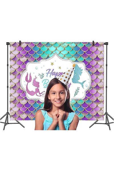 Rzdqzy Birthday photo backdrop Rzdqzy. polyester, multicolor, 80 x 125 cm