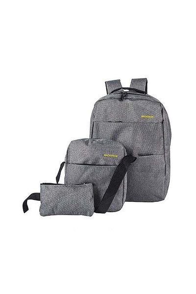 Generic 3 Piece Multifunctional Bags Set Grey