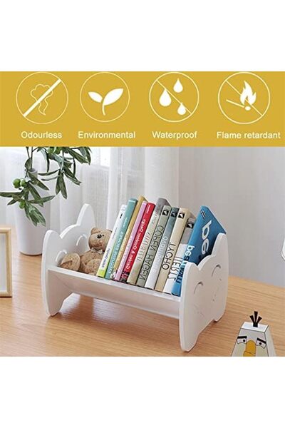 Generic White Pvc Desktop Bookshelf For Kids – Small Book Display And Storage Rack For Children’s Room