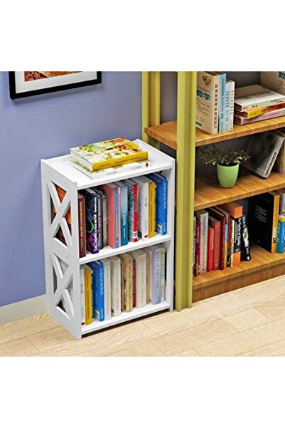 Generic White Pvc 3-tier Side Table And Small Bookshelf – Bedside Nightstand For Bedroom, Living Room