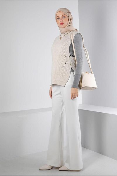Alvina SIDE BUTTONED KNITWEAR SUEVETER 43245