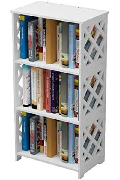 Generic 3-tier White Kids Small Bookshelf With Open Shelves For Bedroom, Living Room, Bathroom Or Office