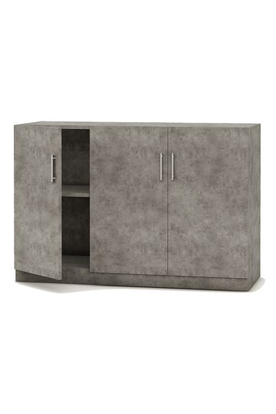 Mahmayi Modern 3 Door Credenza, Versatile Storage Solution with 2 Shelves