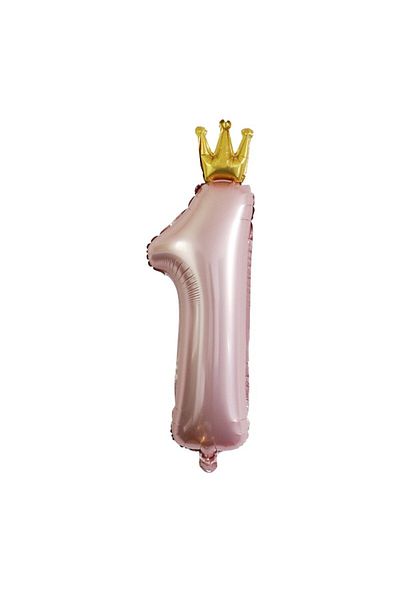 Flippy 8 Baloane Folie Latex Flippy, Cifra 1 91cm Stea 45 cm Cerc 55 cm Latex 30 cm Aniversare Girl Roz