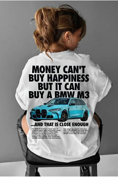 WEARTEX Oversize Unisex Bmw M3 Printed T-Shirt