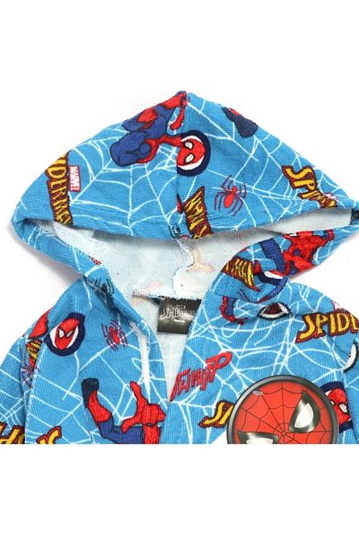 SPIDERMAN Children's bathrobe, hood and side pockets, multicolor, age 7-8 years, Spiderman