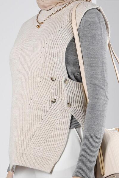 Alvina SIDE BUTTONED KNITWEAR SUEVETER 43245