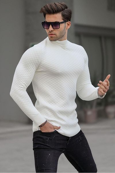 Madmext Rollkragenpullover für Herren in Knochenoptik 6857
