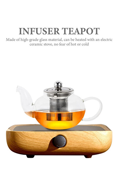 Generic Bisbell Bisbell Glass Teapot With Lid And Wire Mesh Filter, Stovetop Safe, Large Spout,1200ml,bb3322