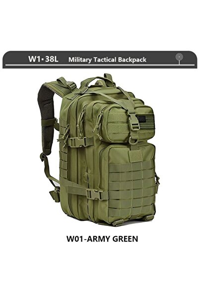 Choice W1 ARMY GREEN Tactical Backpack 3 Day Assault Pack Molle Bag 38/45L Large Outdoor Waterproof Hiking