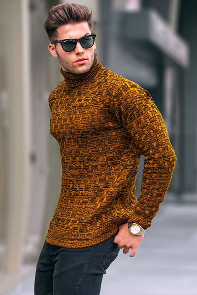Madmext Senfgelber Rollkragenpullover 5758