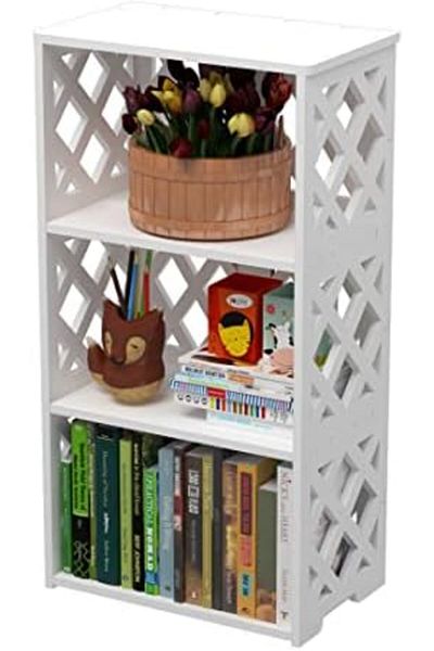 Generic White Pvc 4-tier And 3-shelf Bookcase Set For Kids – Compact Open Shelf Organizer For Any Room