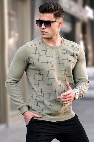 Madmext Open Çağla Patterned Crew Neck Knitwear Sweater 5968