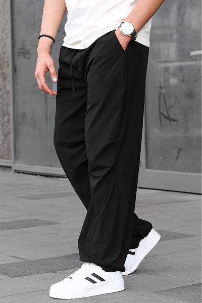 Madmext Μαύρο ανδρικό παντελόνι αλεξίπτωτο Regular Fit 6504