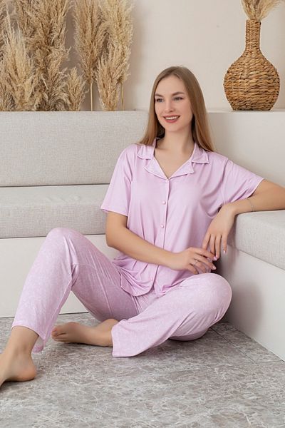 Farya Home Mother Daughter Combination Short Sleeve Patterned Shirt Pajama Set (Mother and Daughter Sold Separately)