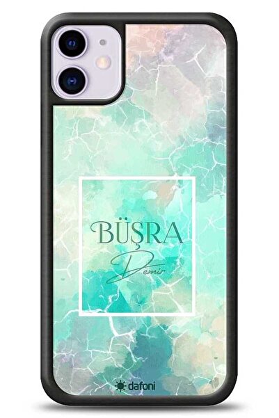 Dafoni Glossy iPhone 11 Kişiye Özel Simli Renkli Mermer Kılıf