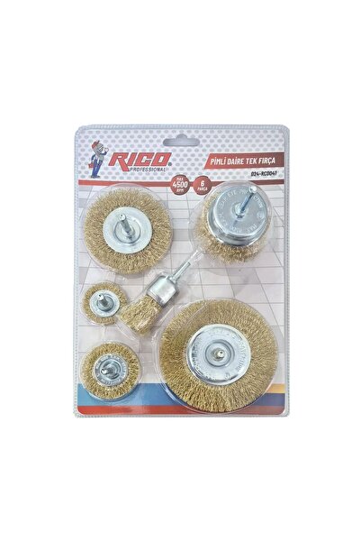 Rico 024-RC0041 Pimli Daire Çelik Tel Fırça 6 Parça