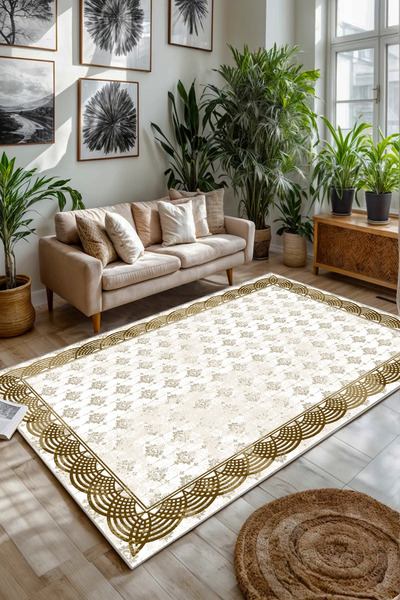 Halise Home Kaymaz Taban Yıkanabilir Baskılı Halı Yolluk