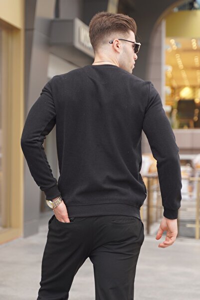 Madmext Pulover de tricotaje cu model negru cu gât turnu 5963