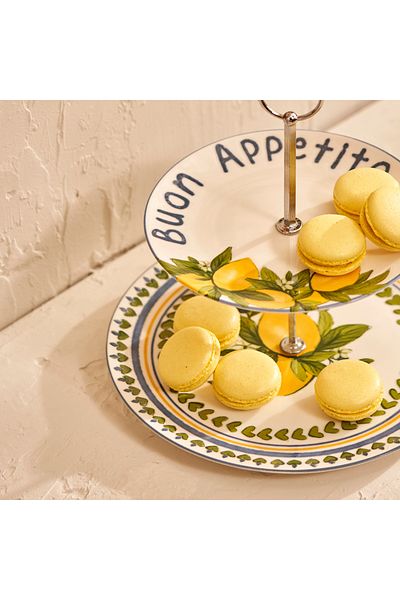 Bella Maison Lemoncello Porcelain 2 Tier Cookie Holder