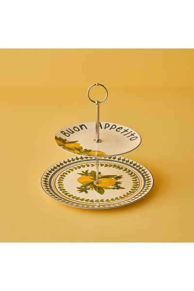 Bella Maison Lemoncello Porcelain 2 Tier Cookie Holder