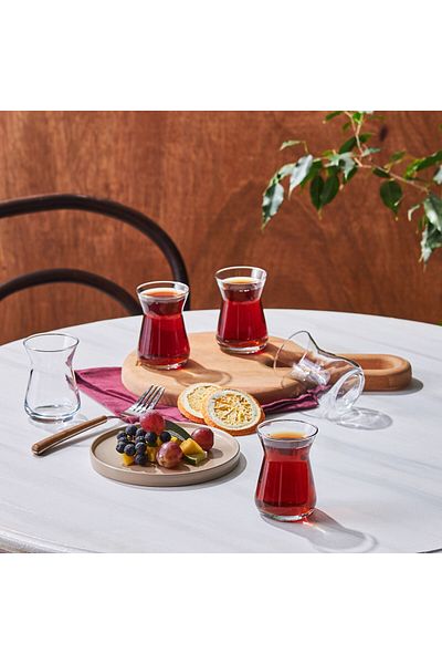 Karaca Karaca Irem 6-teiliges Teetassen-Set - Hochwertige Gläser für Anspruchsvollen Teegenuss, Eleganz und