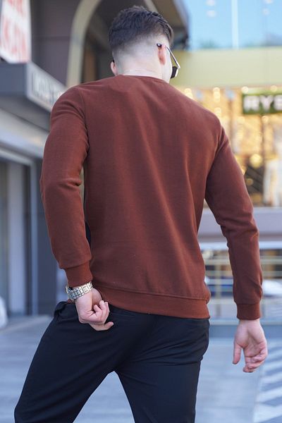 Madmext Πλεκτό πουλόβερ με λαιμόκοψη με πλακάκια 5964